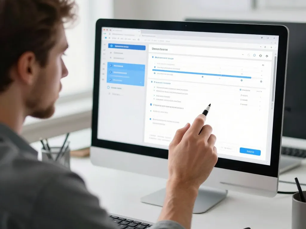Designer professionnel en plein travail de création d'interface utilisateur ergonomique pour un site web d'entreprise.